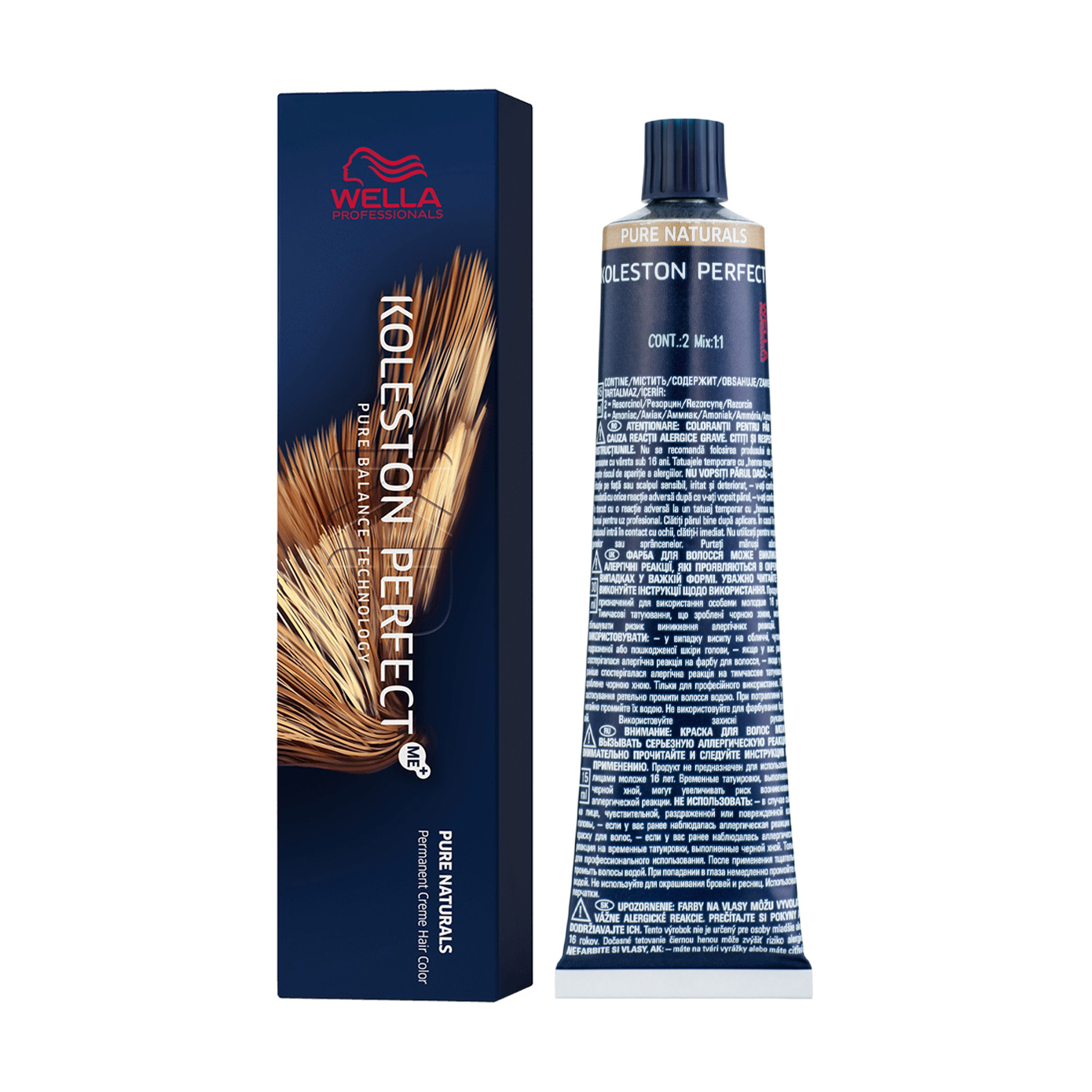 Стійка крем-фарба для волосся Wella Professionals Koleston Perfect Me+ Pure Naturals 8/03, 60 мл